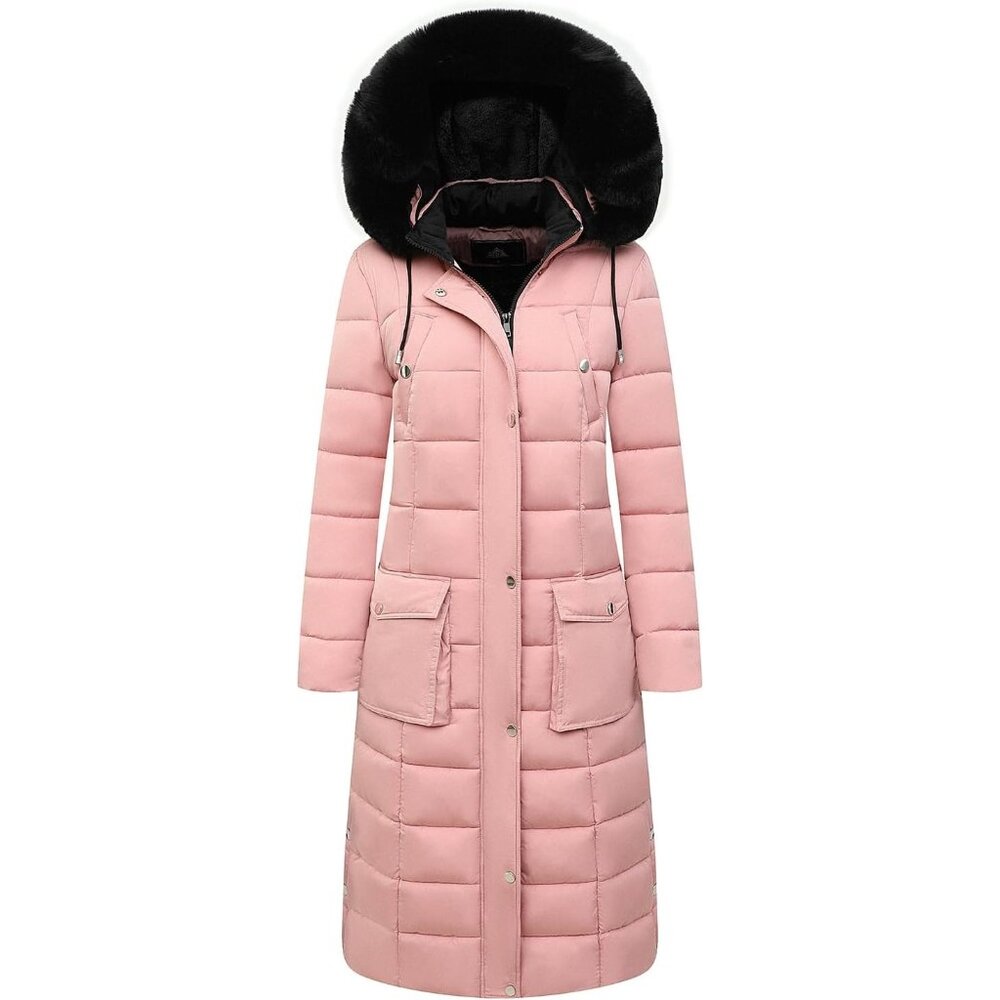 Womens Waterproof Long Winter Coat Thickened Down Alternative Warm Puffer Jacket